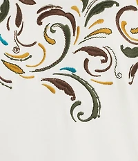 Allison Daley 3/4 Sleeve Crew Neck Embordered Top