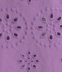 Allison Daley 3/4 Sleeve Point Collar Button Front Eyelet Jacket