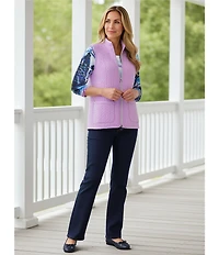 Allison Daley Alpine Breeze Print 3/4 Sleeve Crew Neck Knit Top