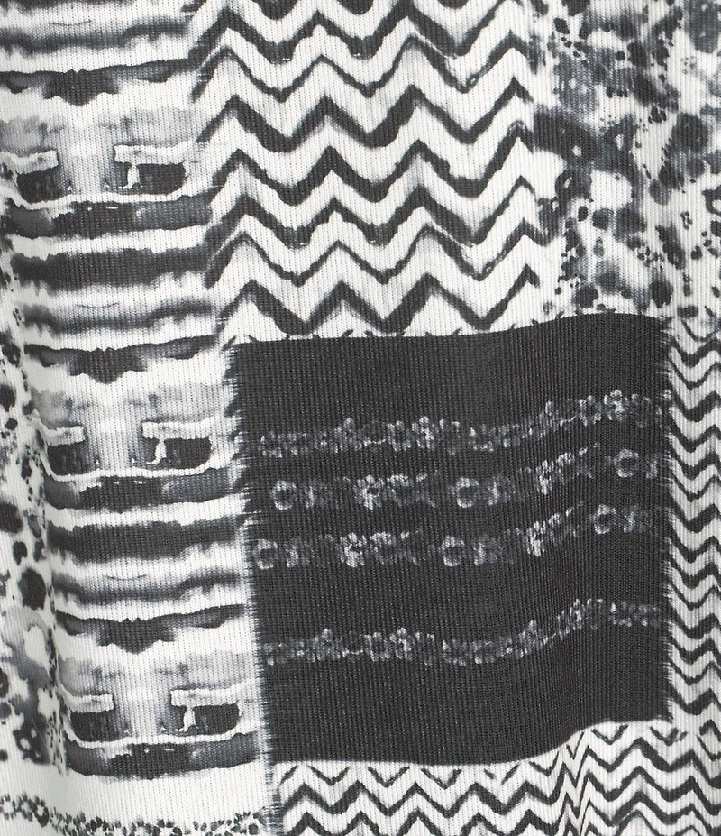 Allison Daley Black Autumn Textured Print 3/4 Sleeve Cowl Neck Knit Top