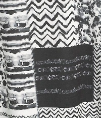 Allison Daley Black Autumn Textured Print 3/4 Sleeve Cowl Neck Knit Top