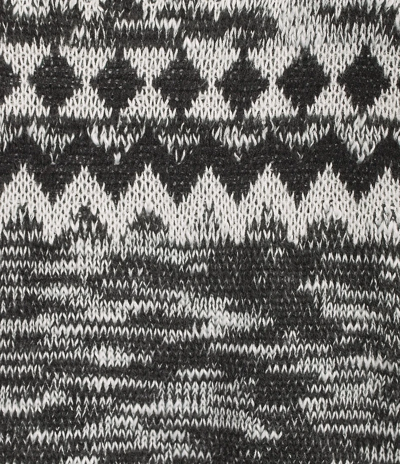 Allison Daley Black Snow White Long Sleeve Crew Neck Sweater