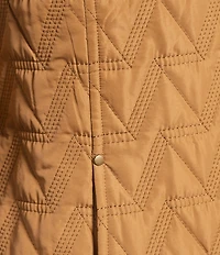 Allison Daley Chevron Sleeveless Two Way Zip Up Woven Quilted Vest