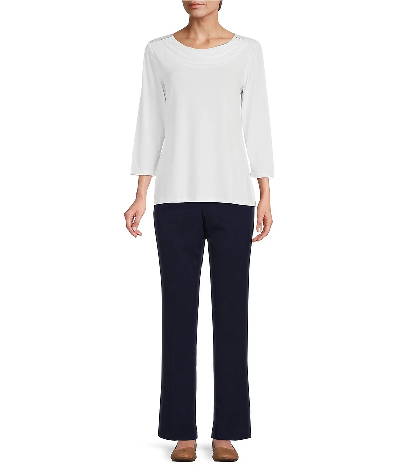 Allison Daley City Stretch Straight Leg Pull-On Pants
