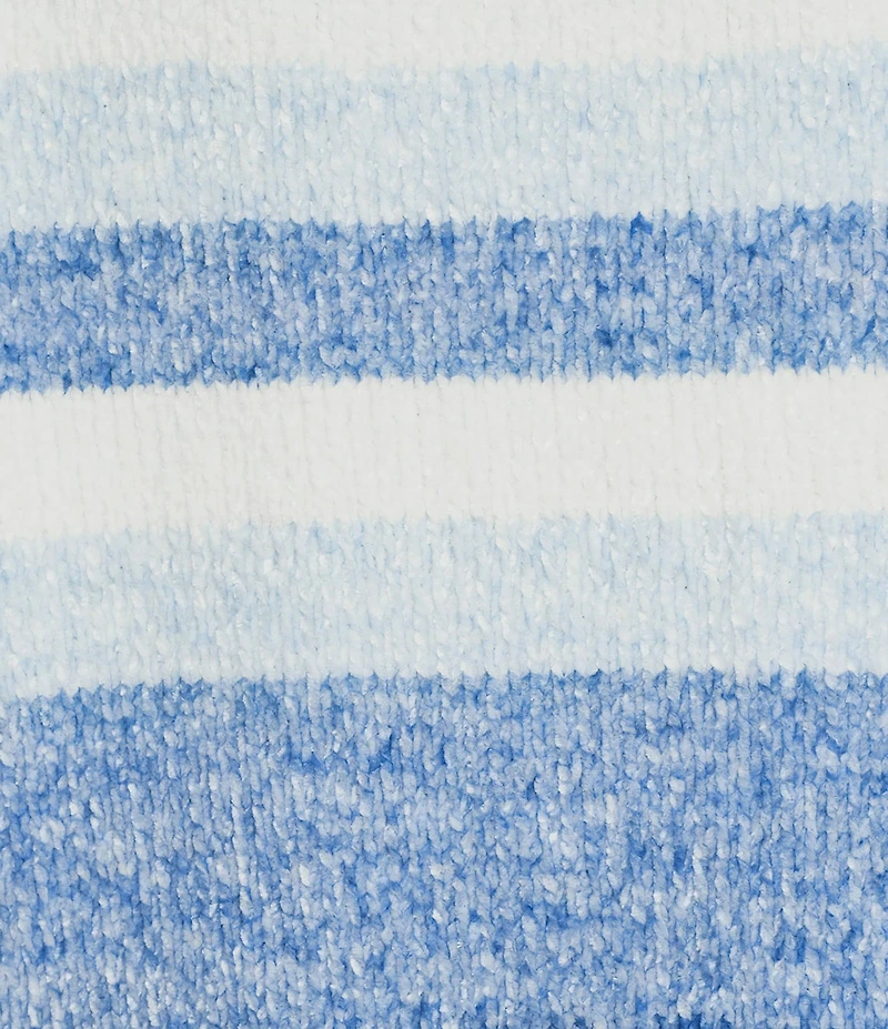 Allison Daley Cool Blue Ombre Long Sleeve Crew Neck Rib Trim Sweater