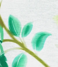 Allison Daley Demask Floral Rainbow Embellished Short Sleeve Crisscross V-Neck Knit Top