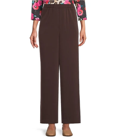 Allison Daley Espresso Pull-On Straight Leg Pants