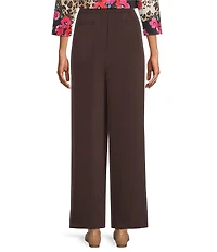 Allison Daley Espresso Pull-On Straight Leg Pants
