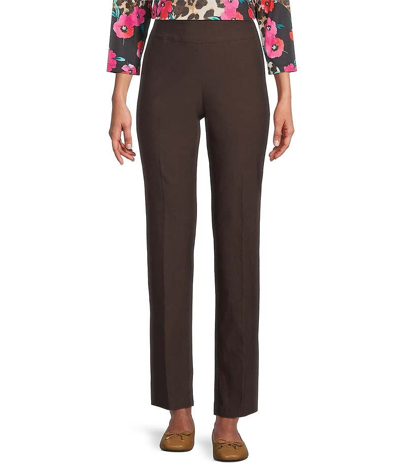 Allison Daley Espresso Stretch Pull-On Straight Leg Pants