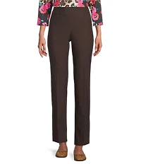Allison Daley Espresso Stretch Pull-On Straight Leg Pants