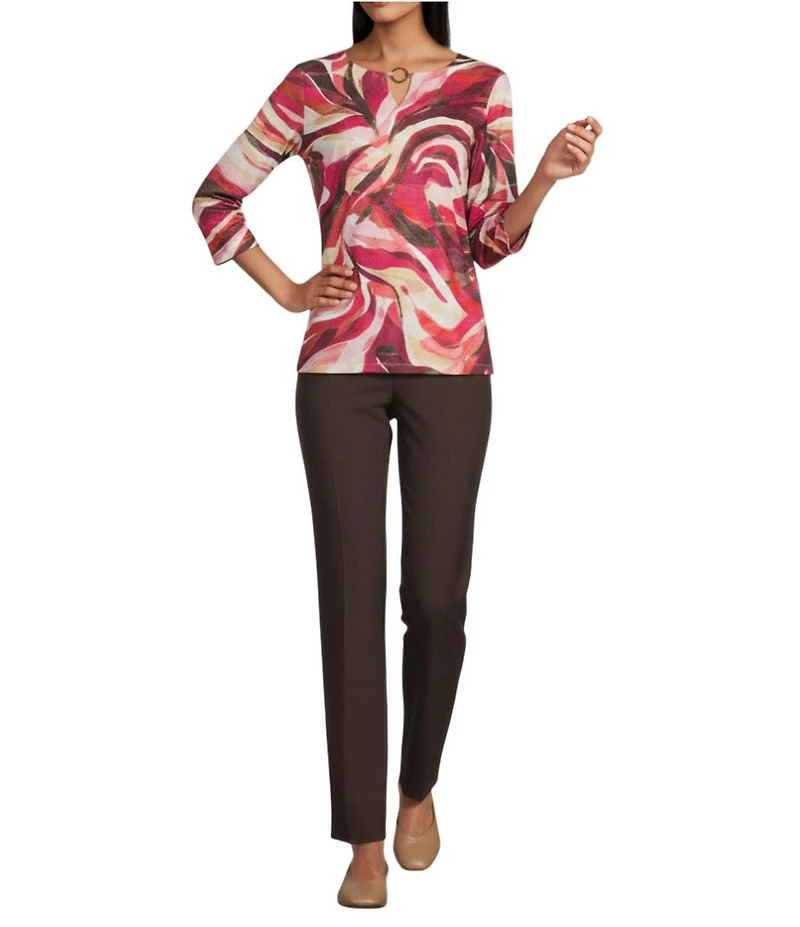 Allison Daley Espresso Stretch Pull-On Straight Leg Pants