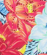 Allison Daley Floral Short Sleeve Crew Neck Top