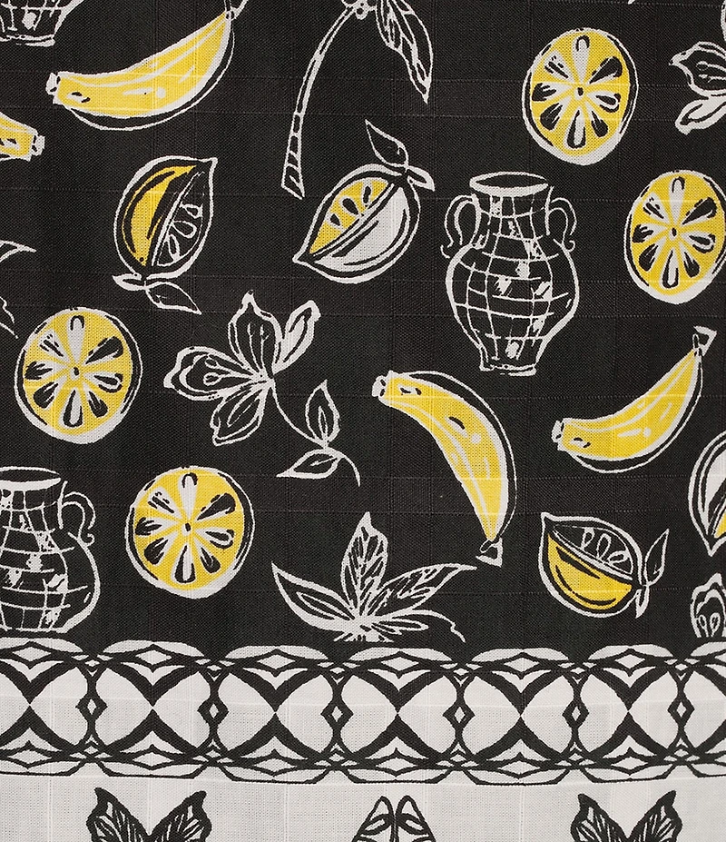 Allison Daley Fruit Print Cap Sleeve Point Collar Button-Front Shirt