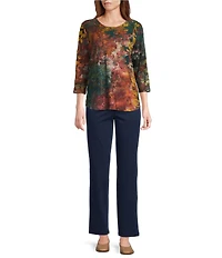 Allison Daley Indigo Pull-On Waist Straight Leg Pants