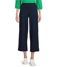Allison Daley Light Weight Ponte Wide Leg Pull-On Crop Pants