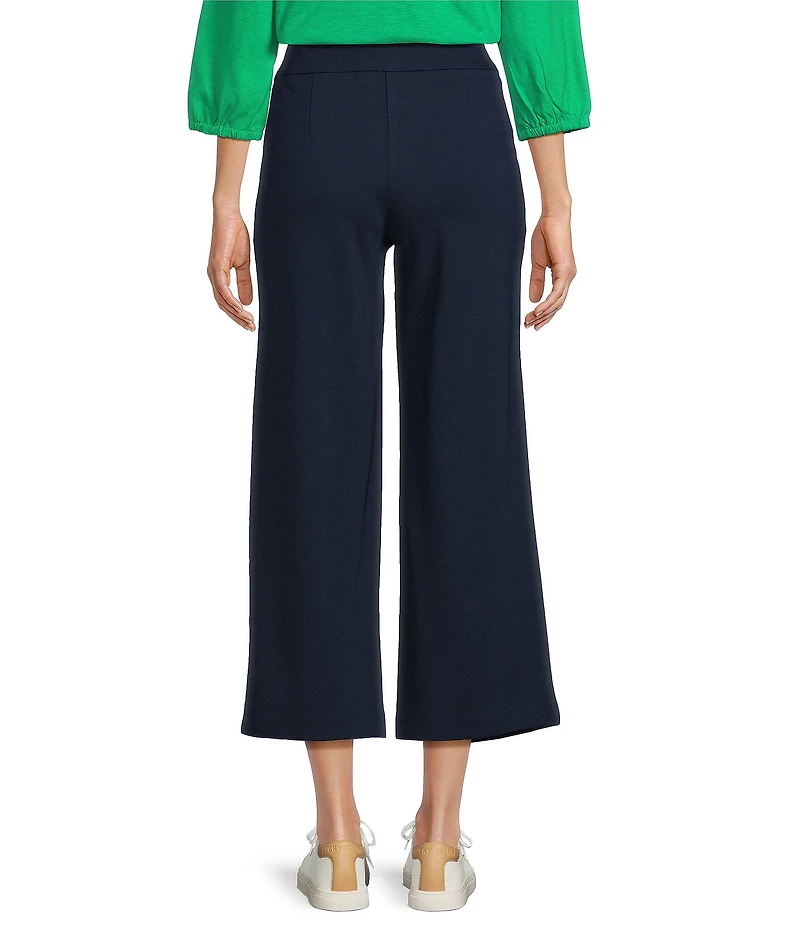 Allison Daley Light Weight Ponte Wide Leg Pull-On Crop Pants
