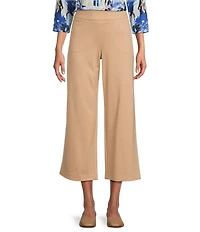 Allison Daley Light Weight Ponte Wide Leg Pull-On Crop Pants