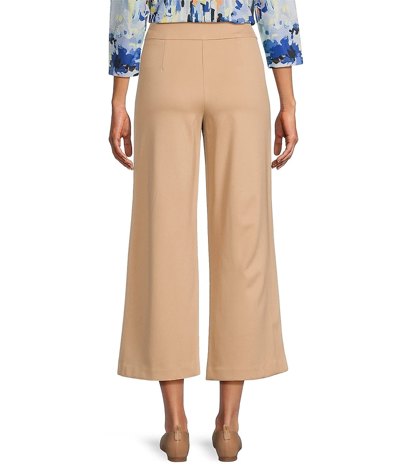Allison Daley Light Weight Ponte Wide Leg Pull-On Crop Pants