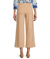 Allison Daley Light Weight Ponte Wide Leg Pull-On Crop Pants