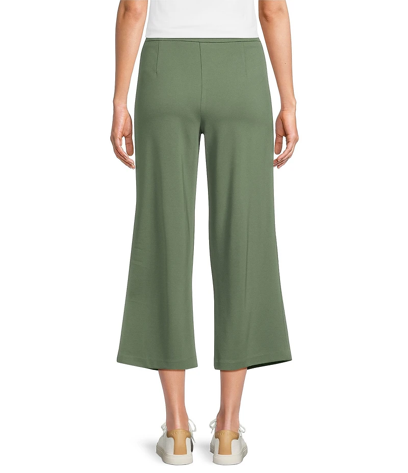 Allison Daley Light Weight Ponte Wide Leg Pull-On Crop Pants