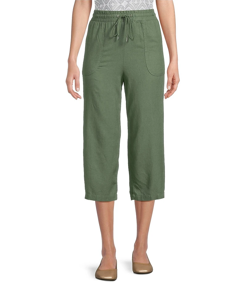 Allison Daley Linen Blend Pull-On Capri Pants