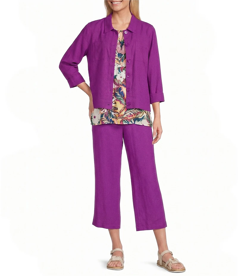 Allison Daley Long Sleeve Button Front Point Collar Soft Jacket