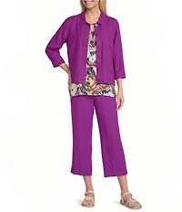 Allison Daley Long Sleeve Button Front Point Collar Soft Jacket