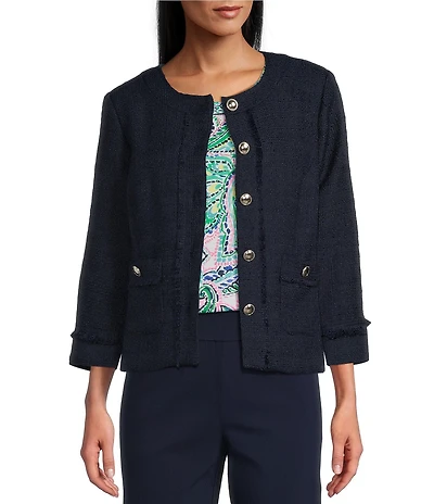 Allison Daley Long Sleeve Full Front Button Lined Jacket