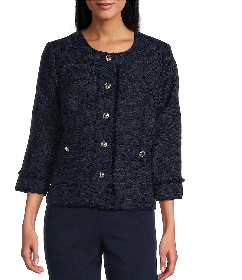 Allison Daley Long Sleeve Full Front Button Lined Jacket
