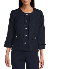 Allison Daley Long Sleeve Full Front Button Lined Jacket