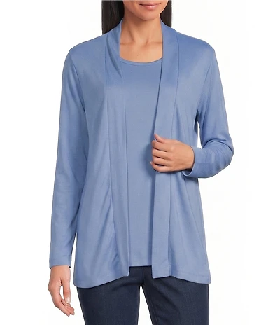 Allison Daley Long Sleeve Open-Front Cardigan