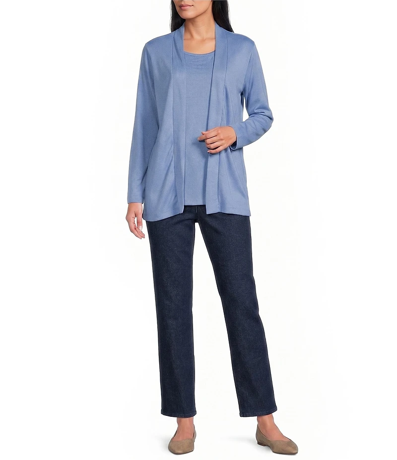 Allison Daley Long Sleeve Open-Front Cardigan