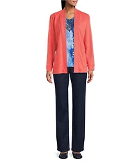 Allison Daley Long Sleeve Open-Front Knit Cardigan