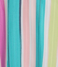 Allison Daley Multi Stripe Print 3/4 Sleeve Y-Neck Blouse