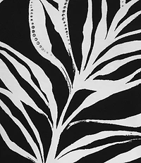 Allison Daley Palm Contour Print 3/4 Sleeve Boat Neck Top