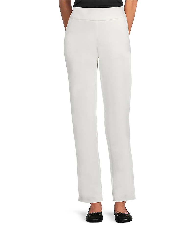 Allison Daley Petite Egret Full Length Straight Leg Pants