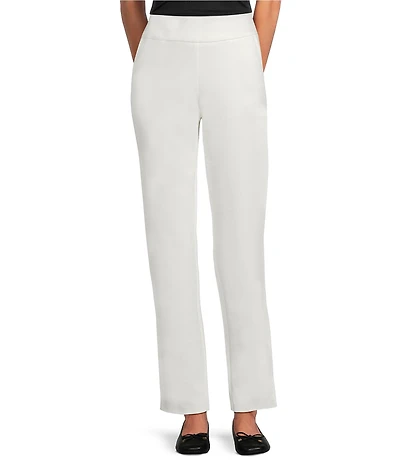 Allison Daley Petite Egret Full Length Straight Leg Pants