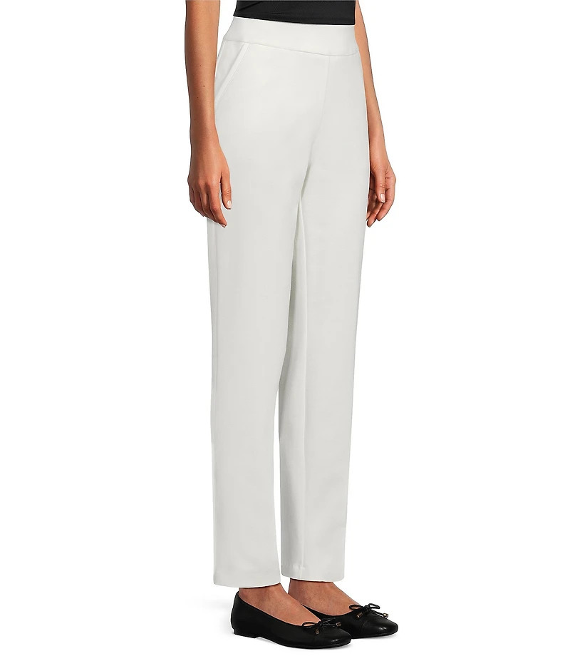Allison Daley Petite Egret Full Length Straight Leg Pants