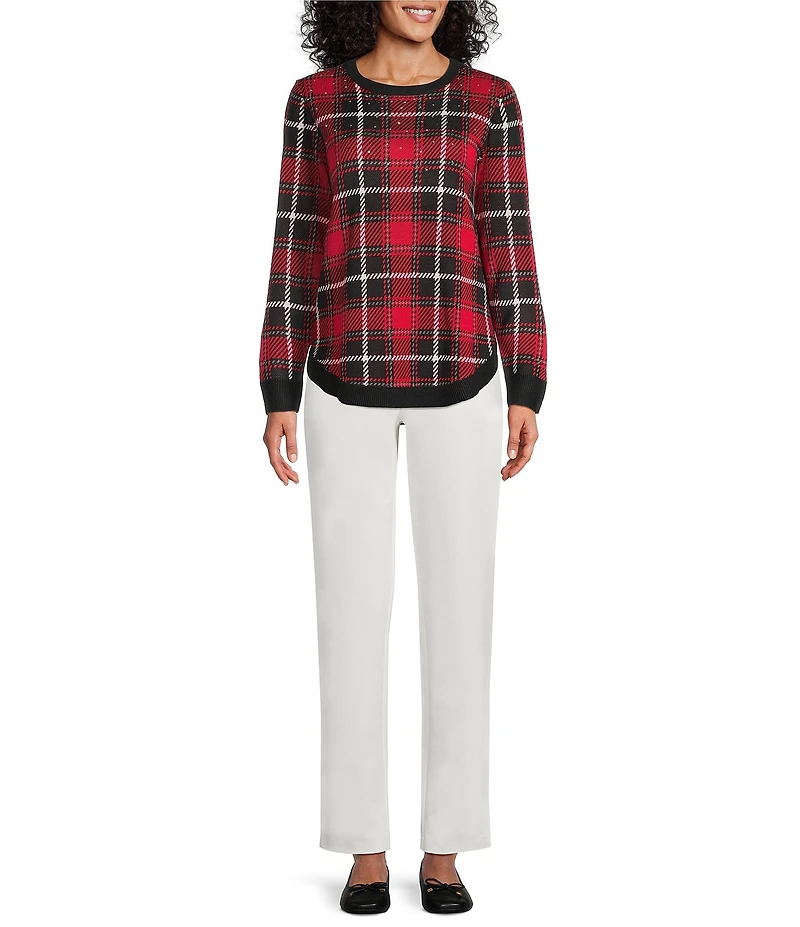 Allison Daley Petite Egret Full Length Straight Leg Pants