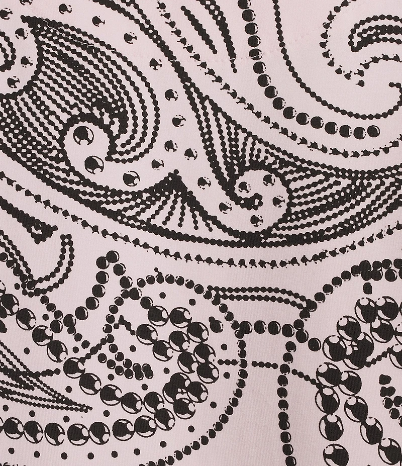 Allison Daley Petite Paisley Flourish Keyhole Neck 3/4 Sleeve Knit Top