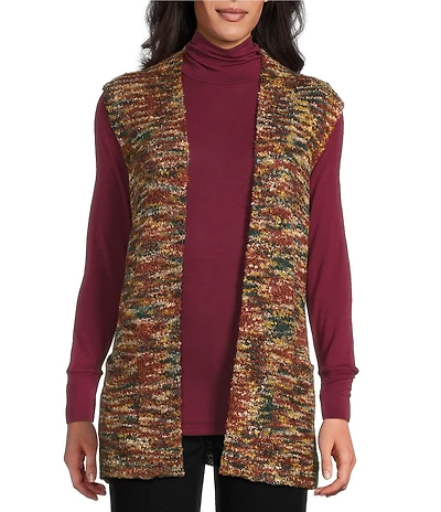Allison Daley Petite Pine Grove Sleevless Open Front Sweater Vest