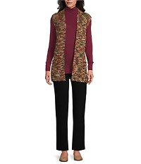 Allison Daley Petite Pine Grove Sleevless Open Front Sweater Vest