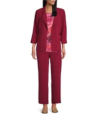 Allison Daley Petite Rhubarb 3/4 Sleeve Open-Front Blazer