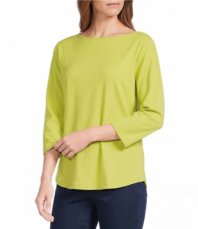 Allison Daley Petite Size 3/4 Sleeve Boat Neck Knit Top