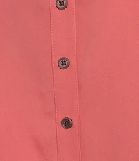 Allison Daley Petite Size 3/4 Sleeve Point Collar Y-Neck Button Front Top
