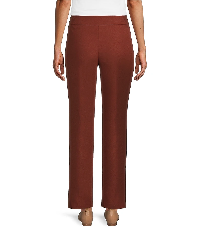 Allison Daley Petite Size Burnt Henna Stretch Pull-On Straight Leg Pants