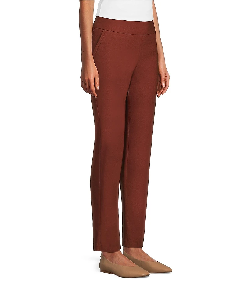 Allison Daley Petite Size Burnt Henna Stretch Pull-On Straight Leg Pants