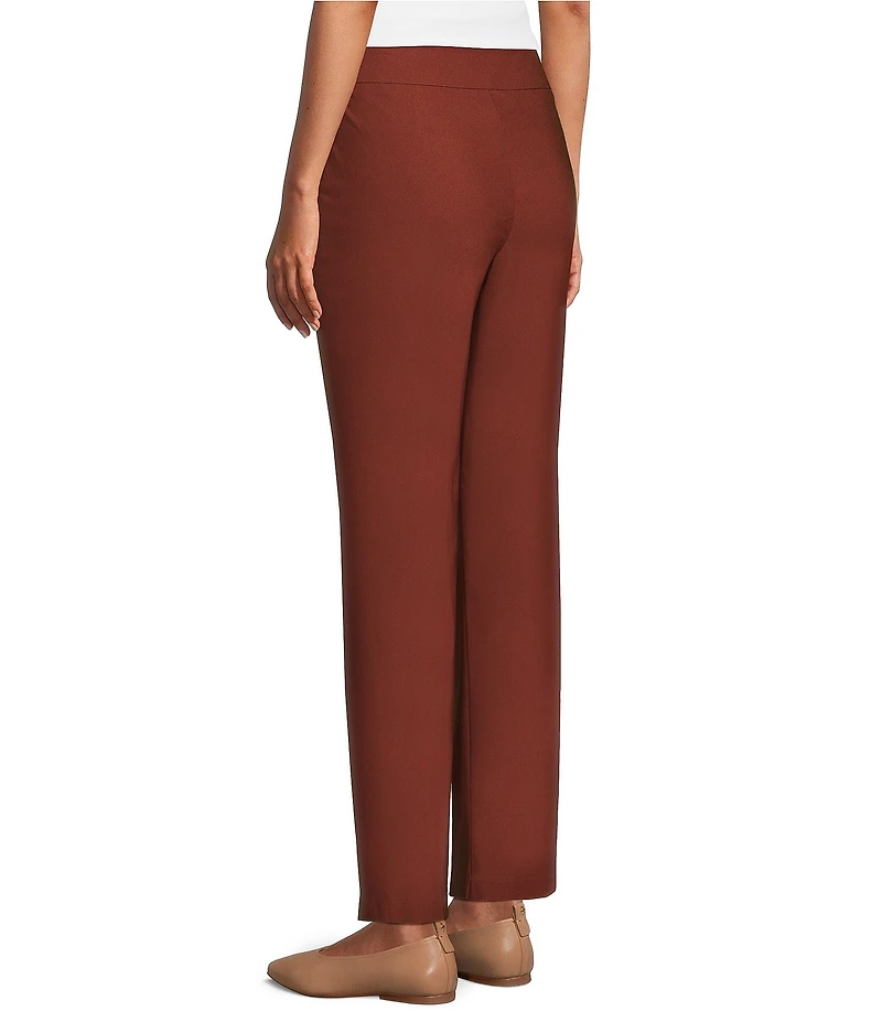 Allison Daley Petite Size Burnt Henna Stretch Pull-On Straight Leg Pants