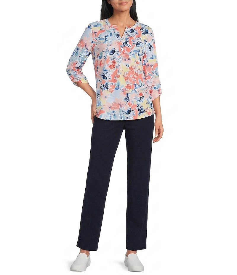 Allison Daley Petite Size City Stretch Straight Leg Pull-On Pants