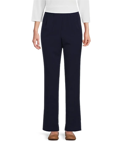 Allison Daley Petite Size City Stretch Straight Leg Elastic Waist Pull-On Pants